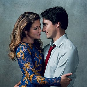 Justin Trudeau and his wife Sophie in a photo from the January 2016 issue of Vogue magazine. (Norman Jean Roy/Vogue)