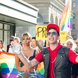 A still from the film POPSTAR: NEVER STOP STOPPING with Andy Samberg. (Glen Wilson/Universal/Everett Collection)