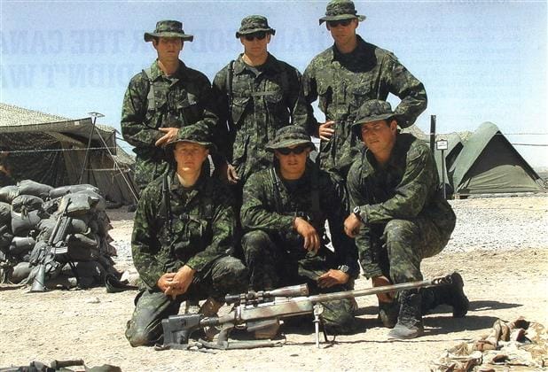 Canadian snipers, including Rob Furlong, in Afghanistan in 2002