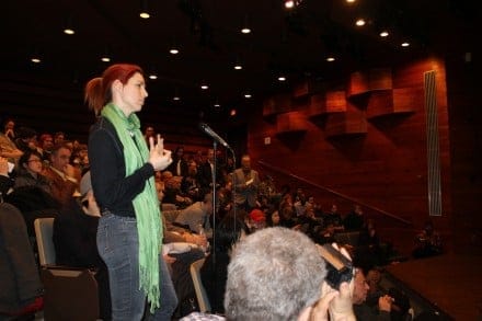 This woman challenged Fiamengo during the Q&A session.