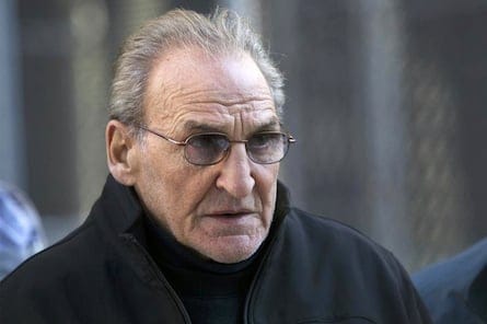 Bonanno crime family leader Vincent Asaro is escorted by FBI agents from their Manhattan offices in New York