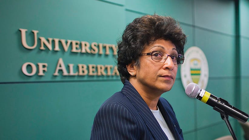 Outgoing University of Alberta president Indira Samarasekera (John Ulan/CP)