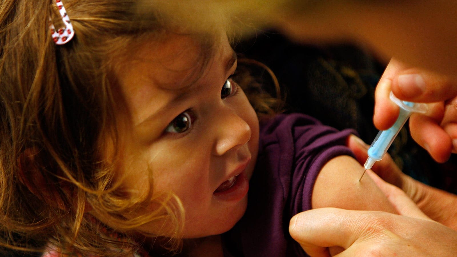 A young child is vaccinated against the H1N1 virus in Schiedam November 23, 2009. (Jerry Lampen/REUTERS)