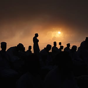 Members of Samaritan sect take part in their traditional pilgrimage marking the holiday of Shavuot, atop Mount Gerizim near Nablus