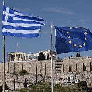 GREECE-FINANCE-ECONOMY-FLAGS