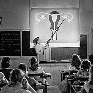 Teacher Explaining Female Reproductive System
