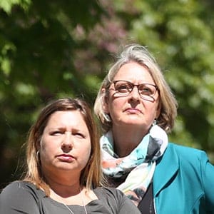 TORONTO, ON - MAY 14: Marcia Visser(right) and Lisa Goodwin are members of the Density Creep Neighborhood Alliance, which formed to stop a townhouse complex from being built in their Yonge and Eglinton neighbourhood. (Vince Talotta/Toronto Star/GetStock)