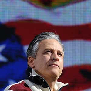 WASHINGTON, DC - OCTOBER 30, 2010. 'Daily Show' host Jon Stewart and 'The Colbert Report' host Stephen Colbert of Comedy Central hold a rally 'Restore Sanity' and 'Keep Fear Alive' at the National Mall in Washington, D.C.. Previously separated, Stewart's Rally to 'Restore Sanity' and Colbert's 'March to Keep Fear Alive', are merged to one event now and intend to provide a satirical counteract to the Tea Party movement and Glenn Beck's 'Restoring Honor' rally and the 'Reclaim the Dream' earlier this year. (Photo by ASTRID RIECKEN For The Washington Post via Getty Images)