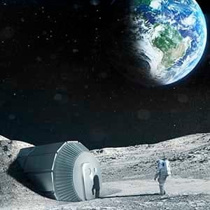 Lunar outpost near the moon's south pole