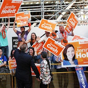 NDP leader Thomas Mulcair and his wife Catherine Pinhas Mulcair arrive at the Maclean's National Leaders Debate. (Jenna Marie Wakani/NDP)