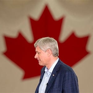 Conservative Leader Stephen Harper speaks during a campaign stop in Toronto, Monday, September 7, 2015.. (Adrian Wyld/CP)