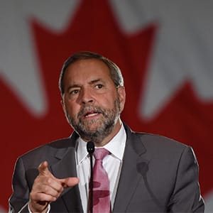 NDP leader Thomas Mulcair holds a rally downtown Toronto, Ontario on Tuesday, September 8, 2015. (Sean Kilpatrick/CP)