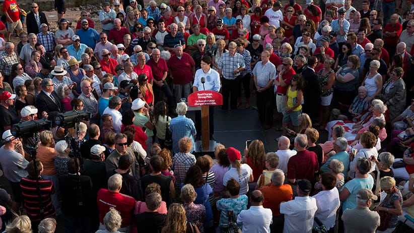 Inside the box: Even those we ultimately elect will only attend rallies comprised of true believers. (Adam Scotti/Liberal Party)