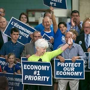 WINDSOR, ON.: SEPTEMBER 19, 2015 -- Windsor-Tecumseh candidate, Jo-Anne Gignac, emcees Prime Minister Stephen Harpers visit at Anchor Danly, Sunday, Sept. 20, 2015. (Dax Melmer/The Windsor Star)