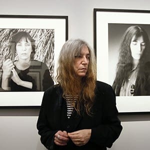 US singer and songwriter Patti Smith poses during the opening of an exhibition dedicated to the late US photographer Robert Mapplethorpe at the Grand Palais in Paris on March 24, 2014. AFP PHOTO / PATRICK KOVARIK
RESTRICTED TO EDITORIAL USE, MANDATORY MENTION OF THE ARTIST UPON PUBLICATION, TO ILLUSTRATE THE EVENT AS SPECIFIED IN THE CAPTION (Photo credit should read PATRICK KOVARIK/AFP/Getty Images)
