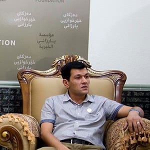 Erbil, Iraq Abdullah Kurdi sits in the head office of the Barzani Charity Foundation, the main, government-linked NGO in Iraq's Kurdistan Region. Since the iconic photograph of Alan Kurdi, Abdullah's 3-year old son, lying dead on a beach was published, Abdullah has become a kind of star in Iraqi Kurdistan, the image appropriated by local authorities and turned into a symbol for the broader Kurdish struggle.