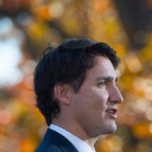 Prime Minister Justin Trudeau speaks to the media as he leaves Rideau Hall in Ottawa on Wednesday, November 4, 2015, after being sworn in as Canada's 23rd Prime Minister. THE CANADIAN PRESS/Sean Kilpatrick