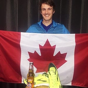 Lewis Kent, who raced to a beer mile world record in London, Ont., poses after race on Tuesday, Nov.17, 2015. (CP)