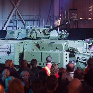 The new upgraded Light Armoured Vehicle is unveiled at a news conference at a General Dynamics facility in London, Ont., on Thursday, January 24, 2012. Mark Spowart/CP