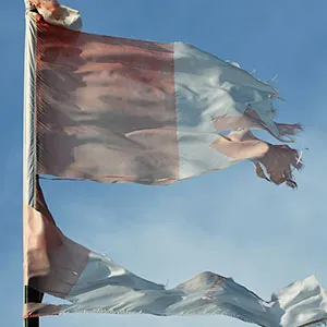 Ripped faded Candian flag. Brian Kennedy/Getty Images