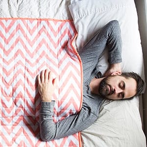 Sleeping with a weighted blanket. This blanket is made by Hippo Hug, a Calgary based company.
(Photograph by Kayla Chobotiuk)