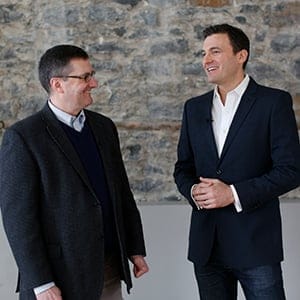 Evan Solomon and Brave New Canada author Fen Hampson talk at Third Floor York in Ottawa January 8, 2016. (Photograph by Blair Gable)