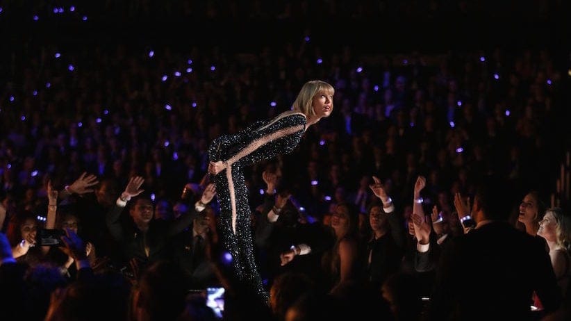 Taylor Swift performs at the 58th annual Grammy Awards on Monday, Feb. 15, 2016, in Los Angeles. (Photo by Matt Sayles/Invision/AP)