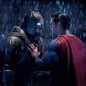 Ben Affleck as Batman and Henry Cavill as Superman in Batman V Superman: Dawn of Justice. (Clay Enos/Warner Bros. Pictures)