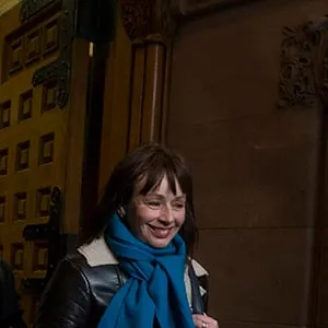 Lucy DeCoutere leaves the Toronto courthouse following the reading of the verdict in the Jian Ghomeshi sexual assault trial on Thursday, March 24, 2016. DeCoutere was one three women who accused Ghomeshi of sexual assault, and the only one to go public with her accusations. THE CANADIAN PRESS/Chris Young