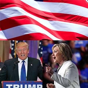 Donald Trump, left, and Hillary CLinton give their respective victory speeches on Super Tuesday. (AP)