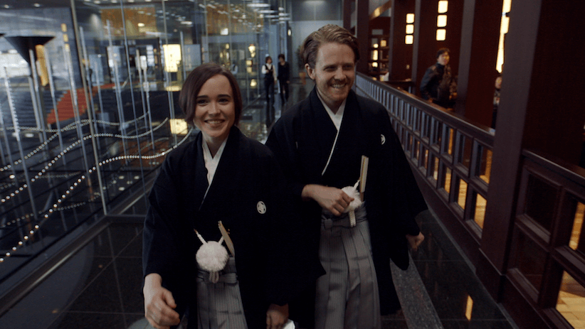 Ellen Page and Ian Daniel in a promotional still from the VICELAND show 'GAYCATION.'