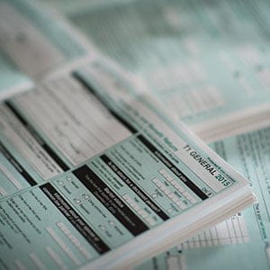 The T1 General tax form for 2015 is shown. The Canada Revenue Agency has implemented several new measures in an effort to help streamline the filing of income tax returns. (Graeme Roy/CP)