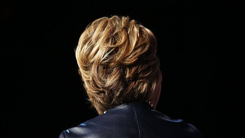 Democratic presidential candidate Hillary Clinton speaks on stage in Harlem at the Apollo Theater on March 30, 2016 in New York City. In a new ad released Wednesday by Clinton, she takes on Republican front-runner Donald Trump. New York will hold its primaries on April 19. (Spencer Platt/Getty Images)
