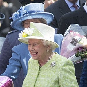 Queen Elizabeth II does a walkabout in Windsor during her 90th birthday celebrations. (REX/Shutterstock/CP)