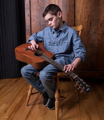 12 year-old Féix de St-Hilaire is photographed in a studio in Montréal, Quebec on the 13/05/2016. Félix who has been blind since birth is a self-taught singer and blues guitar who became something of a sensation when a video of him playing "Every day i have the Blues" was posted on youtube. (Photograph by Roger Lemoyne)