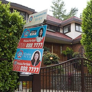 May 3, 2016 - Vancouver, B.C. - House for sale signs with Mandarin or Cantonese. Photo by Jimmy Jeong