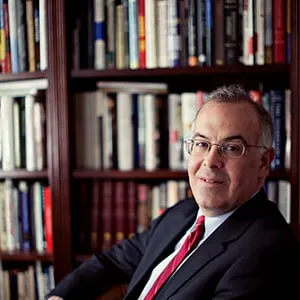 Conservative New York Times columnist David Brooks is photographed in his office at the New York Times bureau in Washington, D.C. on Friday, January 27, 2012. (Melissa Golden/Redux)