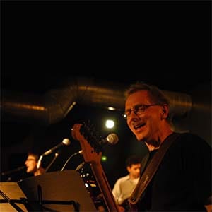 Peeter Kopvillem perform, circa 2003. (Photograph by Peter Bregg)