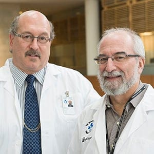 Harold Atkins, a haematolgoist, and Mark Freedman, a neurologist worked on the Canadian study that was published in the Lancet that showed a small, select segment of people diagnosed with multiple sclerosis (MS) experienced remarkable results after undergoing autologous hematopoietic stem cell transplant (aHSCT). (Trevor Lush/Ottawa Hospital)