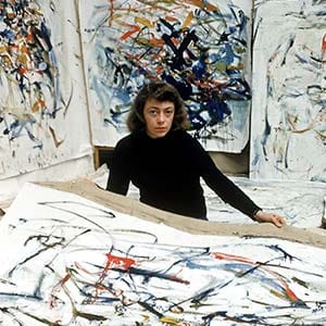 FRANCE - SEPTEMBER 1956: Portrait of American-born painter Joan Mitchell in her studio. (Loomis Dean/The LIFE Picture Collection/Getty Images)