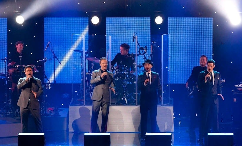 The Tenors perform during the 25th anniversary celebration of the Rick Hansen Man in Motion relay in Vancouver, B.C., on Tuesday, May 22, 2012. The Tenors changed some of the lyrics of O Canada as they made a political statement while singing the national anthem at Tuesday night's MLB all-star game. THE CANADIAN PRESS/Jonathan Hayward
