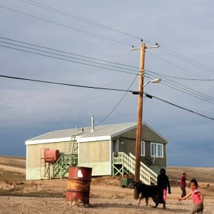 Main Street of the hamlet of Sachs Harbour on Banks Island in the Northwest Territories. (Erika Larsen/Redux)