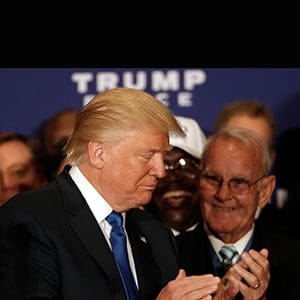 Republican presidential nominee Donald Trump walks away from the podium after stating that he believes U.S. President Barack Obama was born in the United States at a campaign event at the Trump International Hotel in Washington, D.C., U.S., September 16, 2016. (Mike Segar/Reuters)