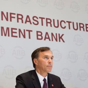 Canadian Minister of Finance Bill Morneau during a news conference at the Asian Infrastructure Investment Bank. (Adrian Wyld/CP)
