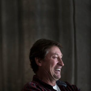 Wayne Gretzky in conversation with Maclean's Jonathon Gatehouse. (Photograph by Nick Iwanyshyn)