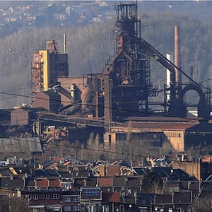 A view of the ArcelorMittal high furnace of Seraing, near Liege, January 28, 2013. (Yves Herman/REUTERS)