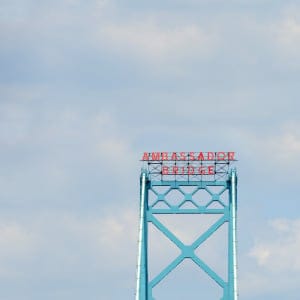 The Ambassador US/Canada bridge and border crossing at Windsor, Ont. and Detroit, MI on July 11, 2014. (Stephen C. Host/CP)