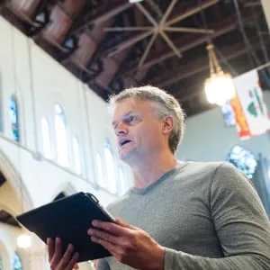 Joyce Badley, Robert Badley and William Cluett utilize the availability of smartphones and tablets as a means to follow the sermon at St. Pauls Anglican church on Bloor street in Toronto, Ontario. The church encourages the use of modern luxuries and technolgies during congregations. The church considers itself very progressive in a traditional setting. (Photograph by Cole Garside)