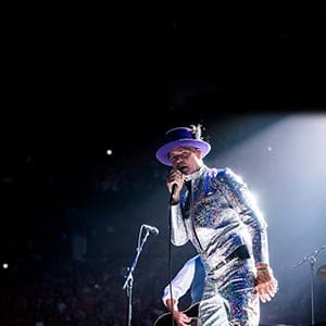 Musician Gordon Downie of The Tragically Hip performs on stage during "Man Machine Poem" tour at the Air Canada Center on August 10, 2016 in Toronto, Canada. (GP Images/WireImage/Getty Images)