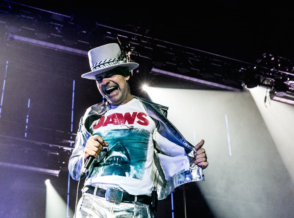 Gord Downie, lead singer for the Tragically Hip, performs during the band's last concert in Kingston. (David Bastedo/The Tragically Hip)
